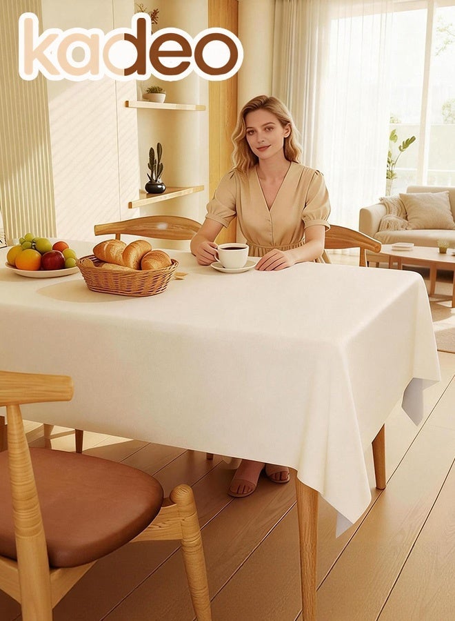 kadeo Imitation Leather Solid Table Cloth, PU Leather Waterproof Table Cover, Scalding Resistant and Wear-resistant Table Cover, for Party Kitchen Indoor Outdoor Table Clothes for Dining Table Decoration, 140*200CM - Image 5