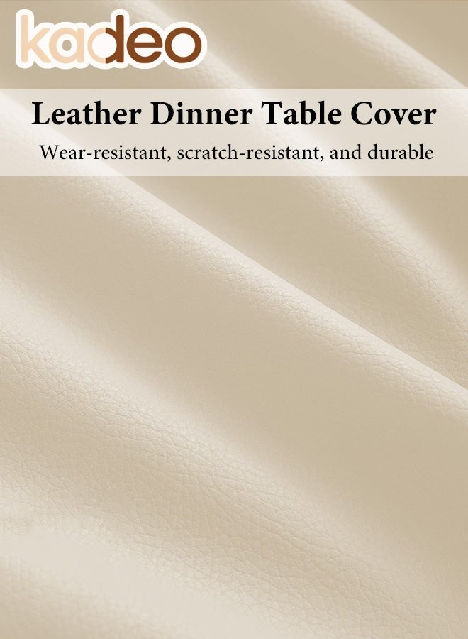 kadeo Imitation Leather Solid Table Cloth, PU Leather Waterproof Table Cover, Scalding Resistant and Wear-resistant Table Cover, for Party Kitchen Indoor Outdoor Table Clothes for Dining Table Decoration, 140*200CM - Image 3