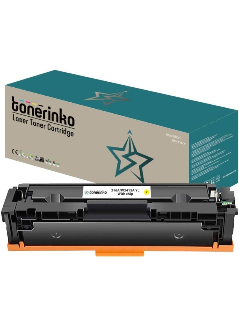 Toner Cartridge Tonerinko Premium Replacement Toner Cartridge Compatible With HP Color LaserJet Pro M155a, MFP M182n, MFP M183fw, W2412A Yellow (Yellow 216A/W2412A YL With Chip) | W2412A YL - Image 1