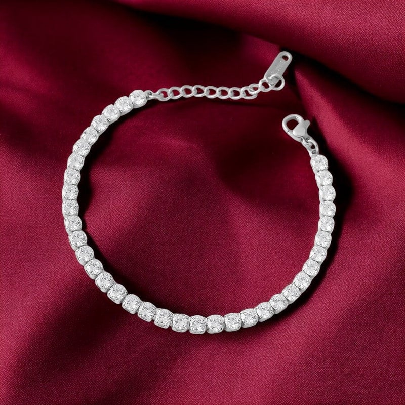 PALMONAS Rhodium Plated Diamond Affair Bracelet
 for Women - Image 3