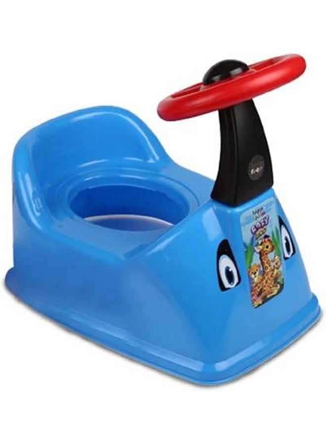 KORBOX Toilet Trainer Potty Training Seat- Chair For Kids- Infant Potty Toilet Chair With Removable Tray & Closing Lid (Blue) - Image 1