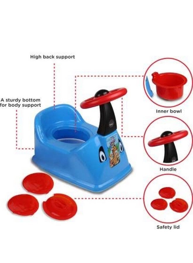 KORBOX Toilet Trainer Potty Training Seat- Chair For Kids- Infant Potty Toilet Chair With Removable Tray & Closing Lid (Blue) - Image 2