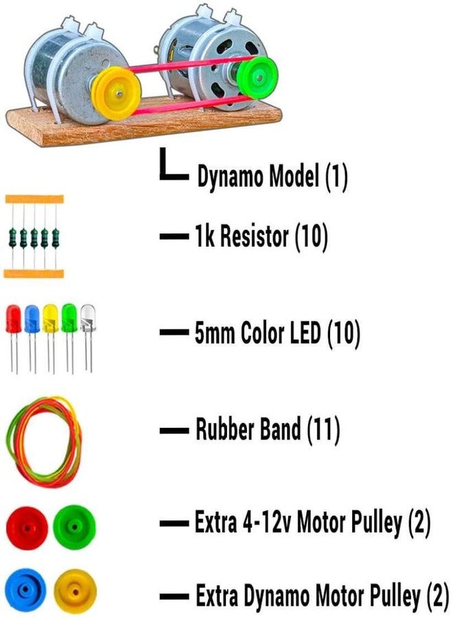 SYMFONIA Dynamo Motor, 4-12v DC Motor & Other Electricity Generator Making Project Kits Electronic Experiment kit for Kids(36items) - Image 3