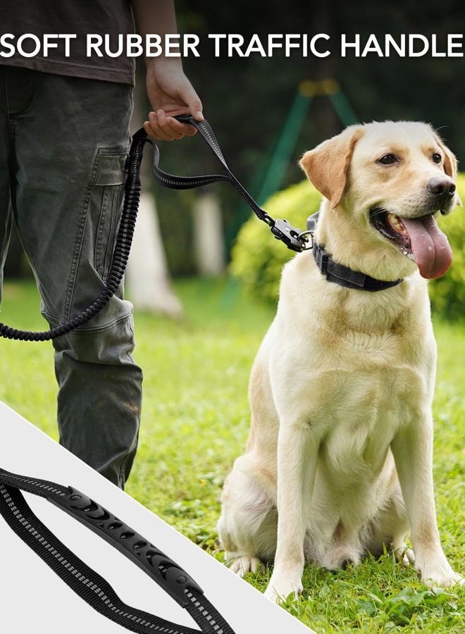 Joytale Tactical Dog Leash Heavy Duty, 4-6FT Shock Absorbing Bungee Lead with 2 Padded Handle, Metal Carabiner Clip, Car Seatbelt, Strong No Pull Leash for Medium Large X-Large Dogs, Black - Image 4