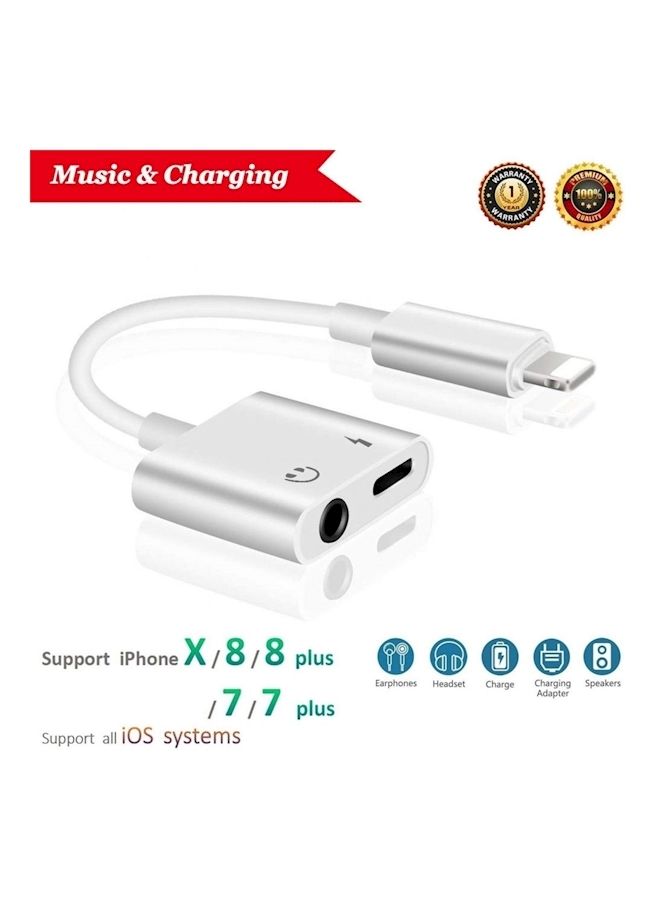 NIBEMINENT Headphone Jack Adapter For iPhone Silver - Image 1