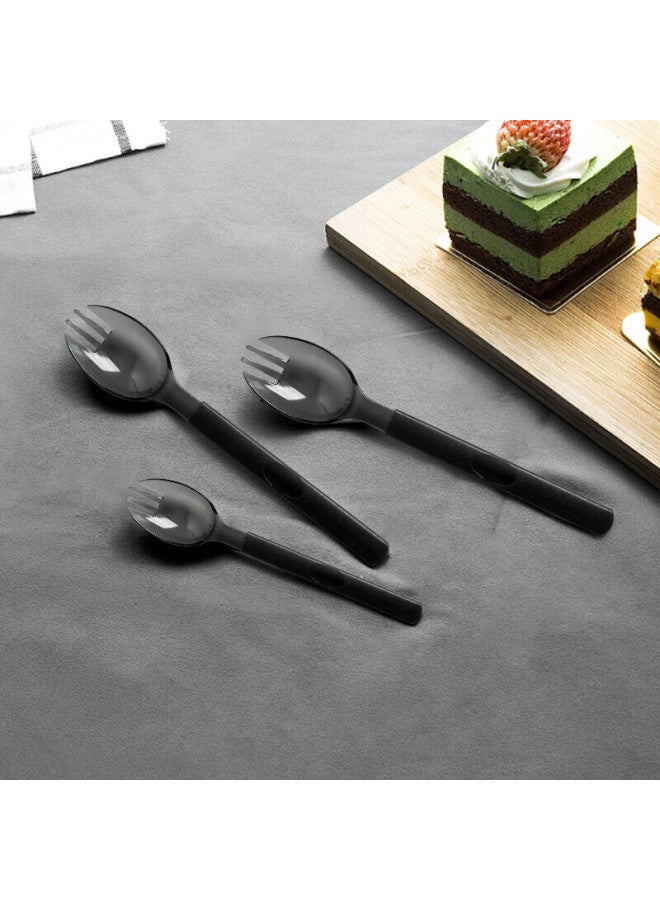 Jiamo Disposable Forks And Spoons, 50 Individually Wrapped, Takeout Plastic Soup Spoons, High-quality Hard Frosted Tablespoons, Ice Cream Spoons - Image 3