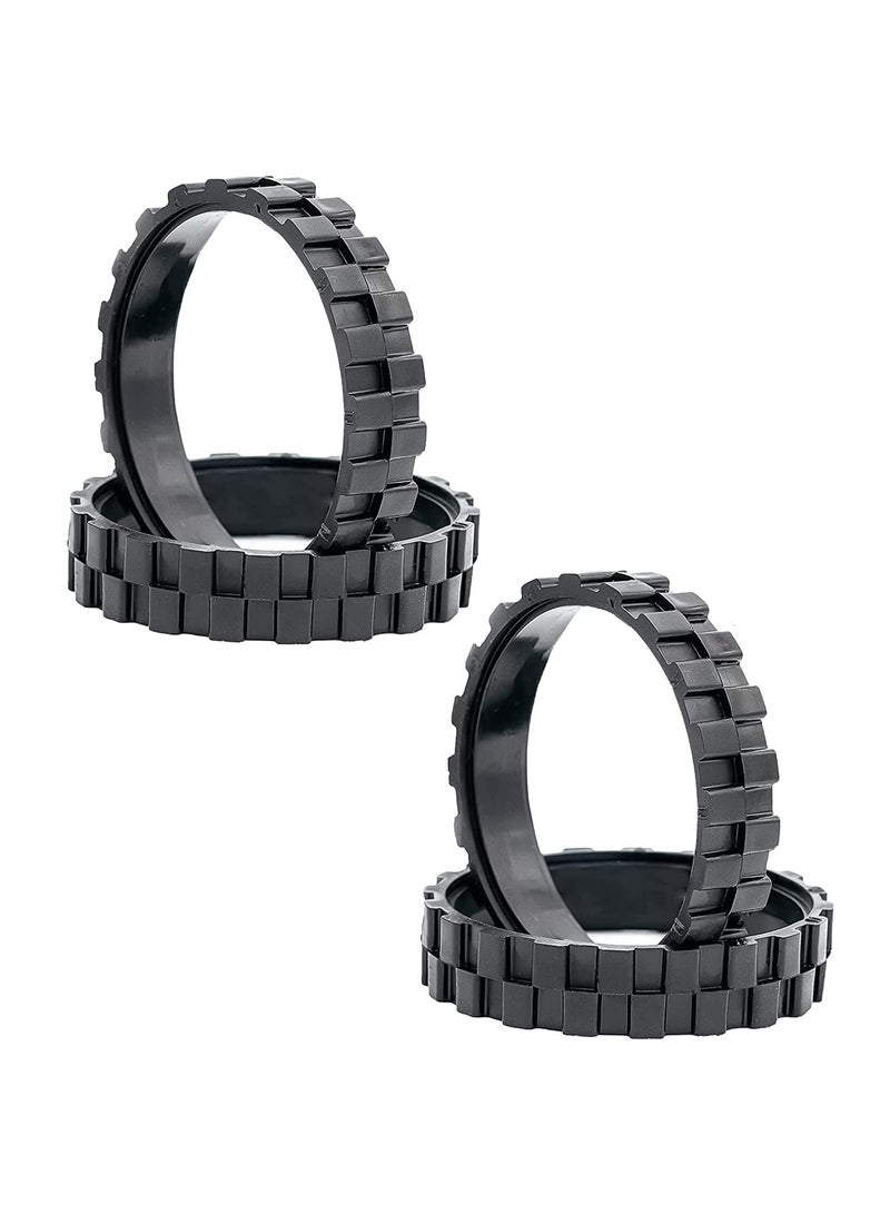 SYOSI إطارات بديلة لـ Irobot Roomba لسلسلة العجلات 500 و600 و700 و800 و900 e5 e6 i7، مضادة للانزلاق، التصاق رائع وسهولة التجميع، استبدال العجلات لجميع موديلات Roomba باللون الأسود، 4 عبوات - Image 1