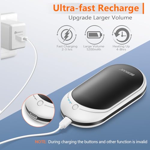 BESKAR Rechargeable Hand Warmers 2 Pack, Electric Hand Warmer with Double-Sided Heating, Portable Pocket Hand Warmer for Outdoor, Golf, Raynauds - Image 4