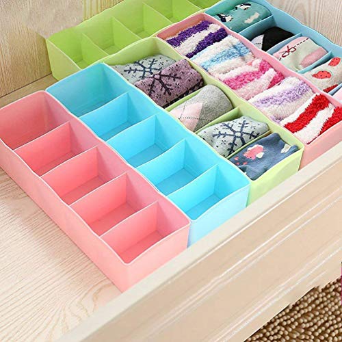 FLIPZON Multipurpose Plastic Storage Drawer Socks Undergarments Organizer, Stackable Drawer/Wardrobe Organiser Rack/For Ties/Jewellery And More (Small, 12 Pieces, Multicolour, 26.5 x 8.5 x 6.6 cm) - Image 3
