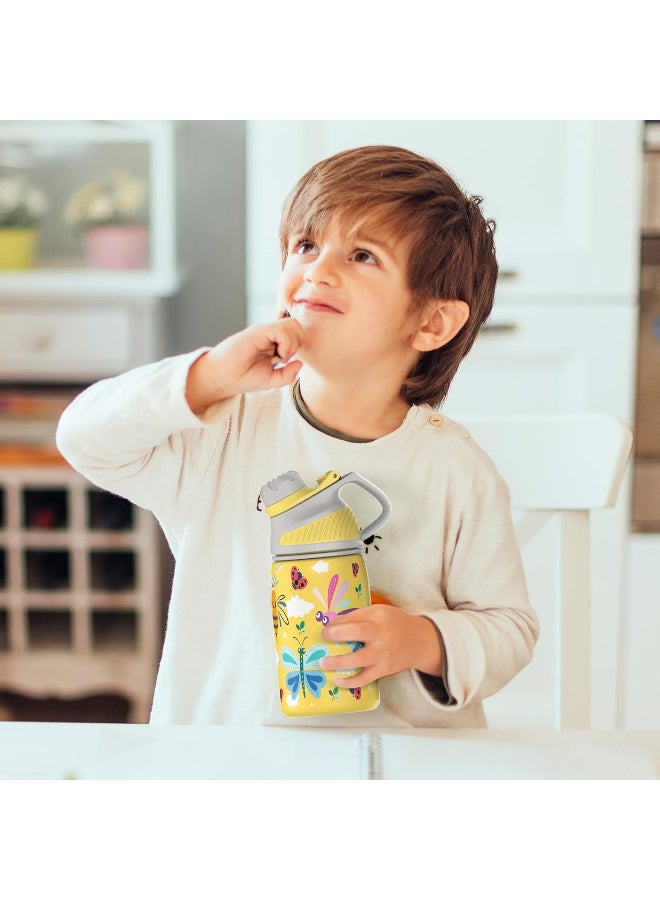 Fjbottle 400 ml Stainless Steel Water Bottle with Magnetic Lid, BPA-Free, Leak-Proof, Keeps Hot/Cold Drinks, Suitable for Kids, School, Outdoor - Image 2