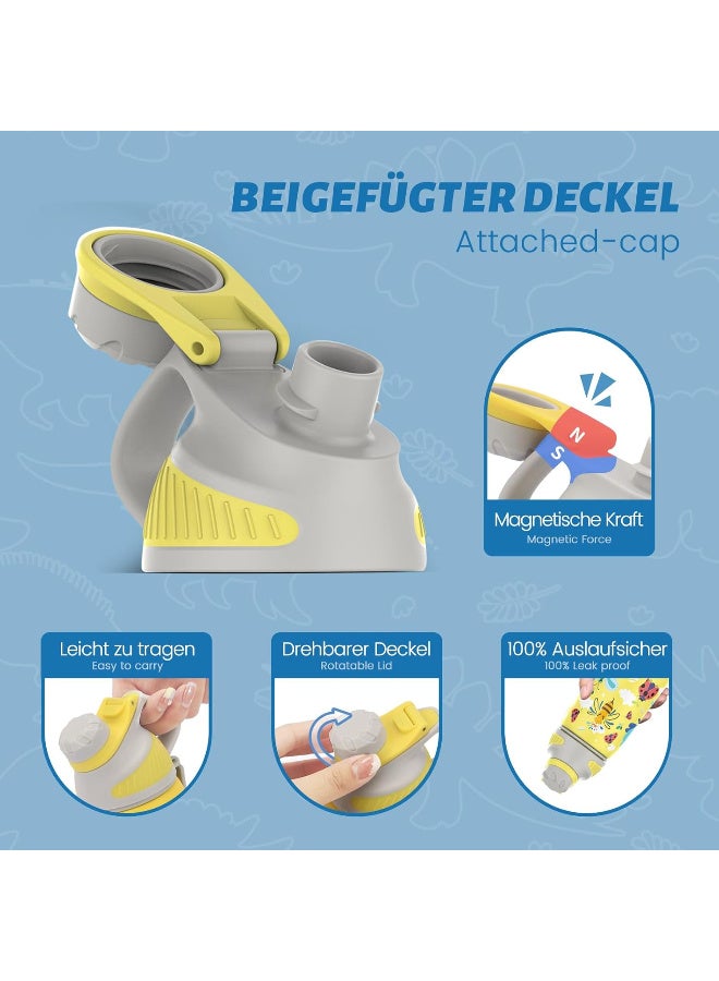 Fjbottle 400 ml Stainless Steel Water Bottle with Magnetic Lid, BPA-Free, Leak-Proof, Keeps Hot/Cold Drinks, Suitable for Kids, School, Outdoor - Image 3