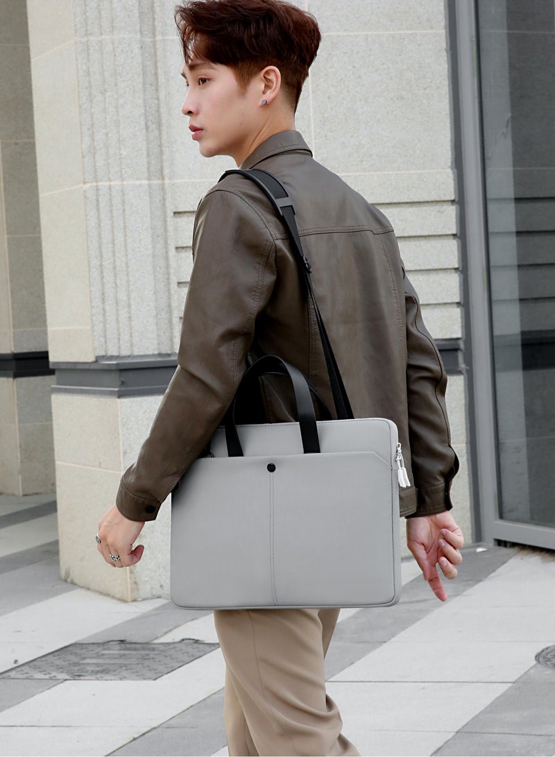 Large Capacity Laptop Bag Business Office Bag, 15 Inch Laptop Briefcase with Shoulder Strap and Luggage Trolley Strap, Lightweight Crossbody Bag for Men Women Travel Business Office, with a detachable shoulder strap.  - Image 2