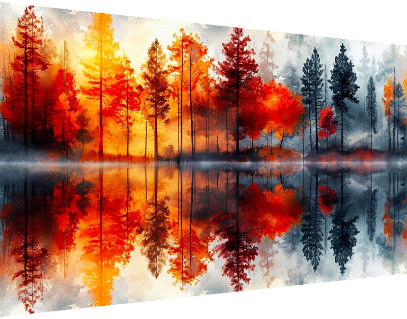 igoodom Large Diamond Painting, Landscape Large Diamond Art Kits for Adults, Full Drill Round Big Diamond Painting, DIY Gem Art and Crafts for Home Wall Decor Gift 27.5 X 15.7inch - Image 1