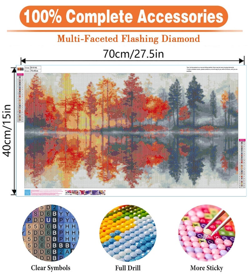 igoodom Large Diamond Painting, Landscape Large Diamond Art Kits for Adults, Full Drill Round Big Diamond Painting, DIY Gem Art and Crafts for Home Wall Decor Gift 27.5 X 15.7inch - Image 4