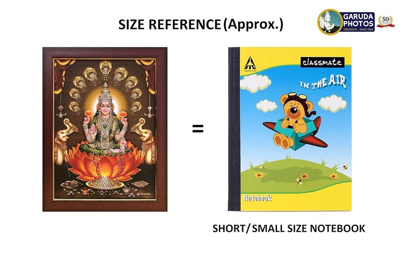 Garuda Photos Goddess Sri MahaLakshmi Photo Frame Laxmi Devi Gaja Dhana Maha Lakshmi Dhanalakshmi Dhanalaxmi Mahalaxmi Mahalakshmi Gajalaxmi Gajalakshmi Elephant Small 9x7 Inch