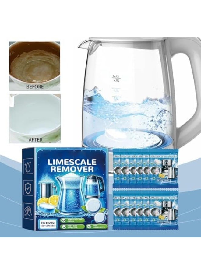 LIMESCALE REMOVER,12pcs Water Bottle Cleaning Tablets, Clean Stainless Steel, Plastic and Reusable Water Bottles, Bottle Bright Cleaning Tablet, Ice Machine Cleaner Maker Descaler for Home - Image 2