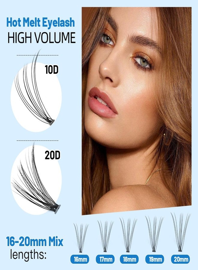 Bodermincer Lash Extension 240pcs C Curl 10D/20D Cluster 8/9/10/11/12mm,10/11/12/13/14mm,12/13/14/15/16mm Mixed Individual Cluster Lashes (10D+20D 16/17/18/19/20mm and Under Eyelashes) - Image 4