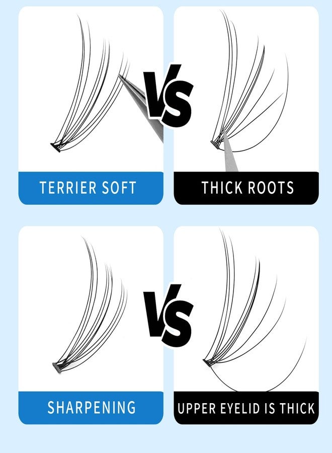 Bodermincer Lash Extension 240pcs C Curl 10D/20D Cluster 8/9/10/11/12mm,10/11/12/13/14mm,12/13/14/15/16mm Mixed Individual Cluster Lashes (10D+20D 16/17/18/19/20mm and Under Eyelashes) - Image 5