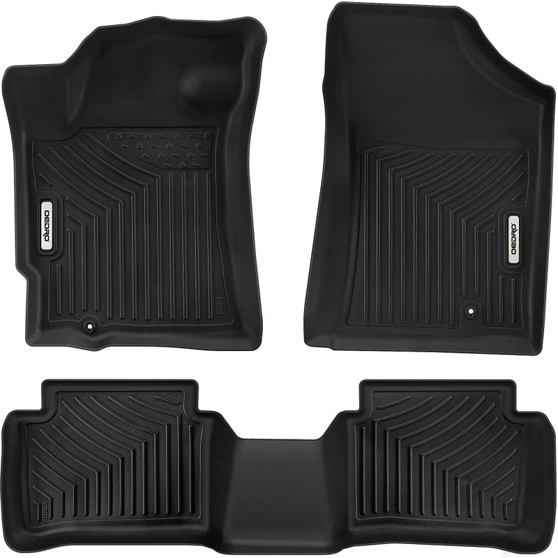 OEDRO Floor Mats Fit for 20072012 Nissan Altima Sedan Custom Fit Black TPE AllWeather Guard Floor Mats 2 Row Floor Liner Set