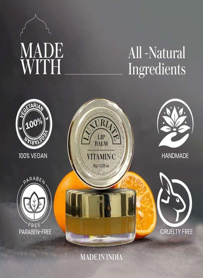 LUXURIATE Orange Vitamin C Lip Balm,Organic, Paraben & Sulphate Free Lip Gloss, Dry & Chapped Lips Care for Men & Women - 8 gm - Image 3
