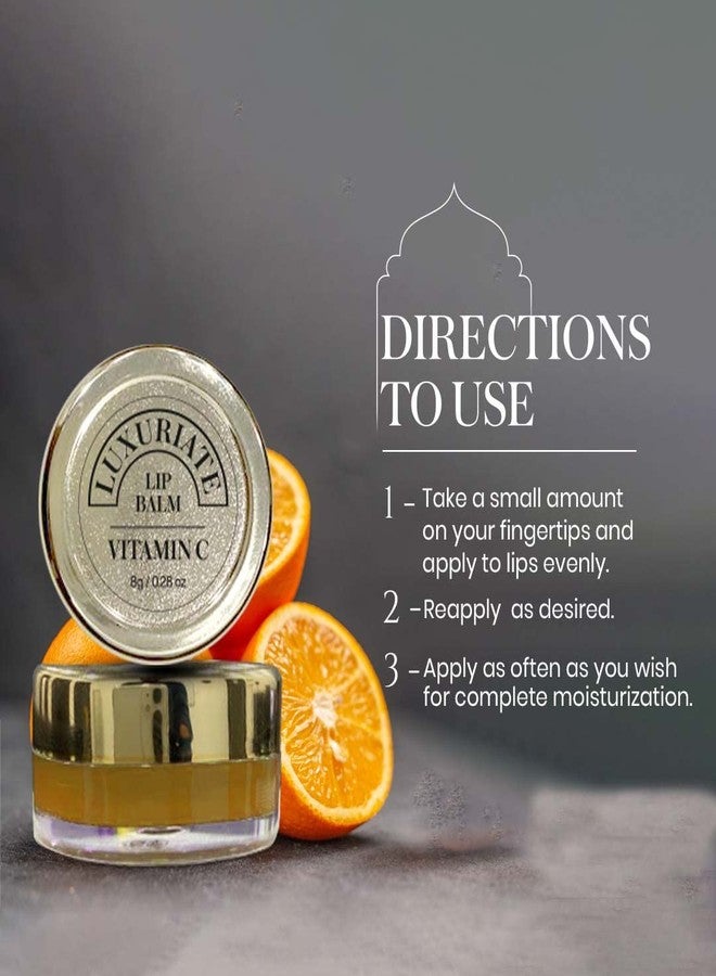 LUXURIATE Orange Vitamin C Lip Balm,Organic, Paraben & Sulphate Free Lip Gloss, Dry & Chapped Lips Care for Men & Women - 8 gm - Image 4