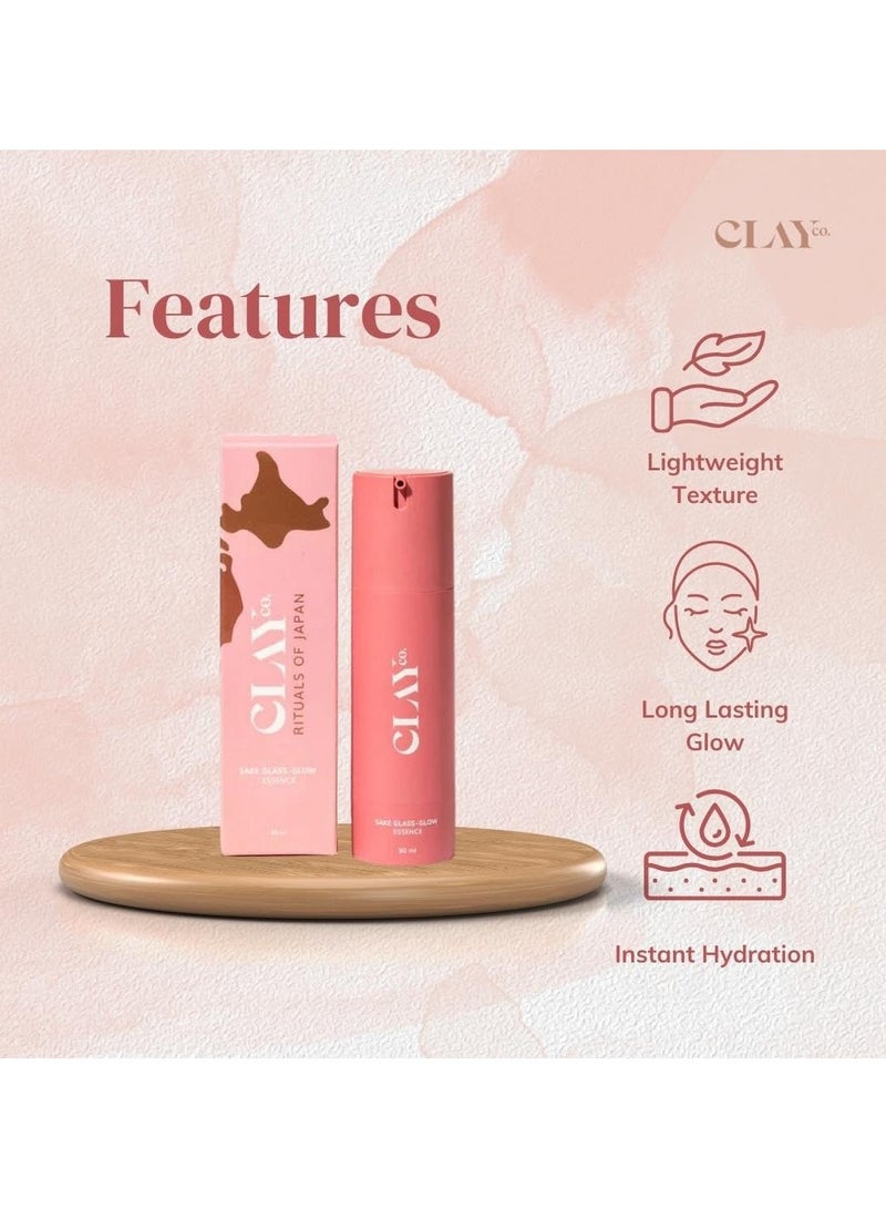 Clayco Sake Glass Glow Essence with CICA and Licorice | Instant Glow | Hydrating Serum | Primer | Toner | Brightens - Image 3