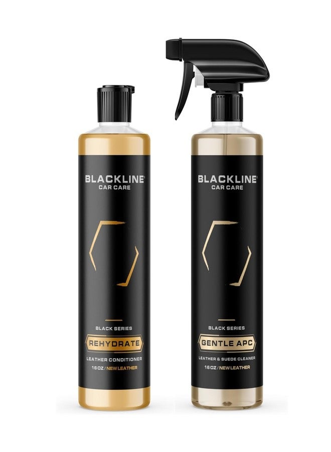 Blackline Leather Cleaner and Conditioner Care Kit - 2 (16 Fl Oz) Bottles - Effectively Cleans And Conditions Leather Car Interiors, Shoes, Boots, Bags, Furniture, Appparel And More - Image 1