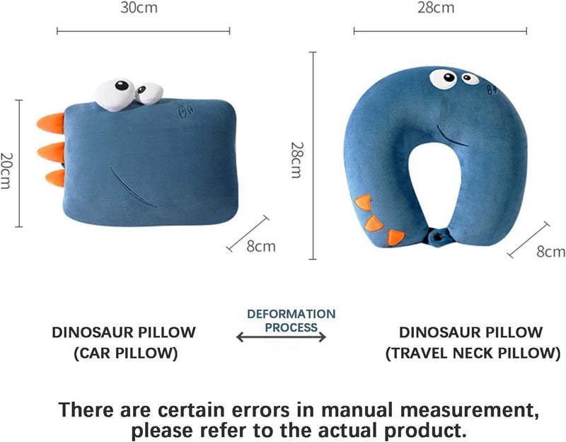 Paporich 2-in-1 Travel Pillow for Kids - Soft Plushie Converts to U-Shaped Neck Pillow - Image 2