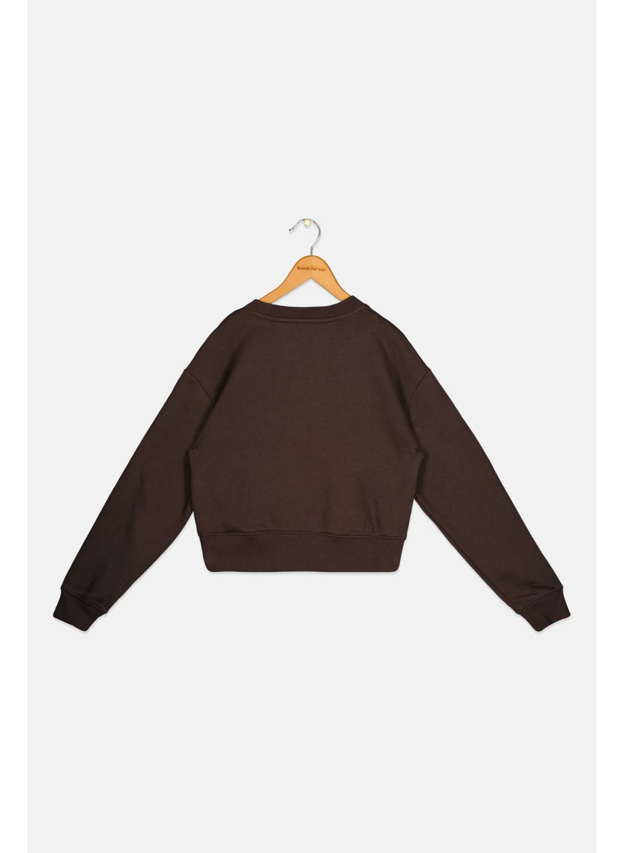 GAP Kids Boy Brand Logo Long Sleeves Sweatshirt, Brown  - Image 2
