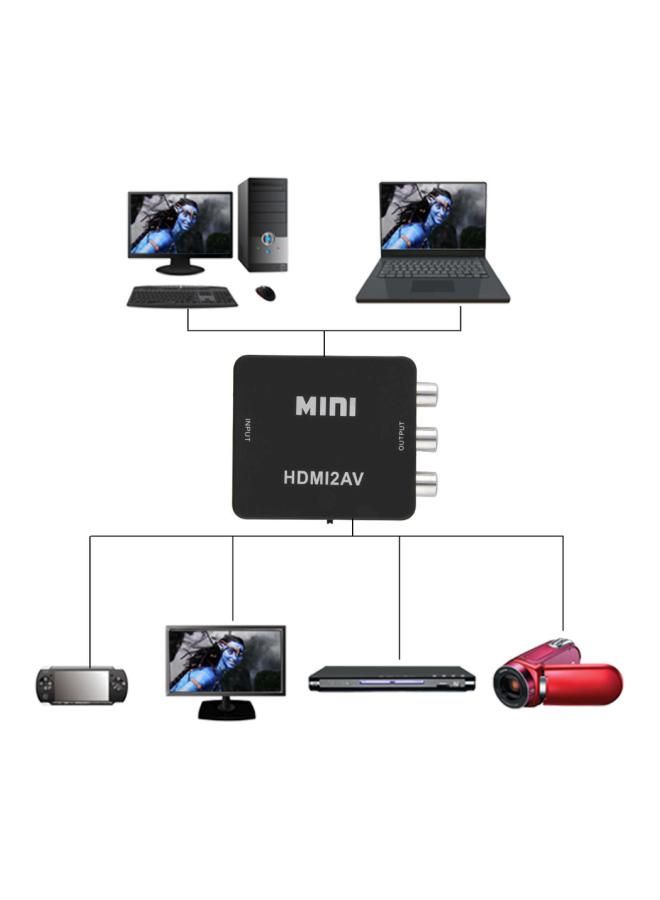 NIBEMINENT Digital HDMI To RCA Composite Video Audio Adapter Black/White - Image 3