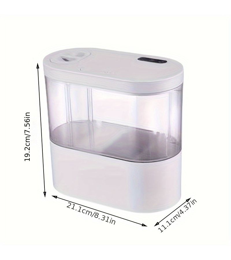 Pink Self Cleaning Mini Aquarium Tank with LED Light for Desk - Image 2