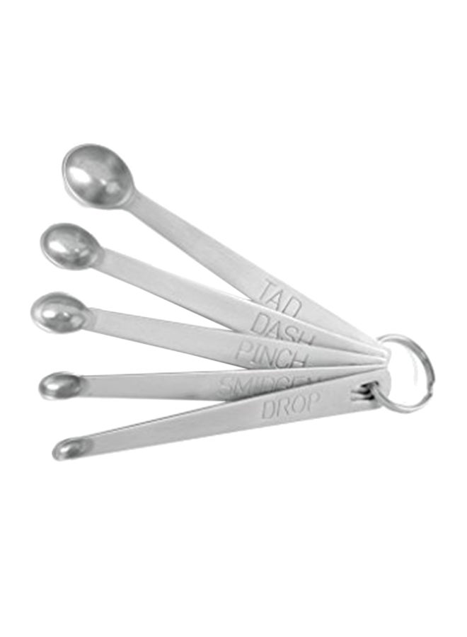 NIBEMINENT 5-Piece Stainless Steel Measuring Spoon Silver - Image 1