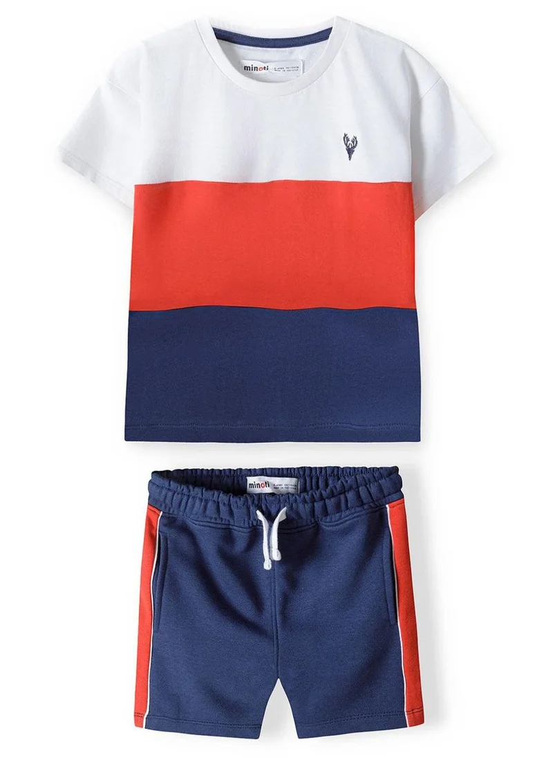MINOTI Teen Boys T-Shirt And Fleece Short Set