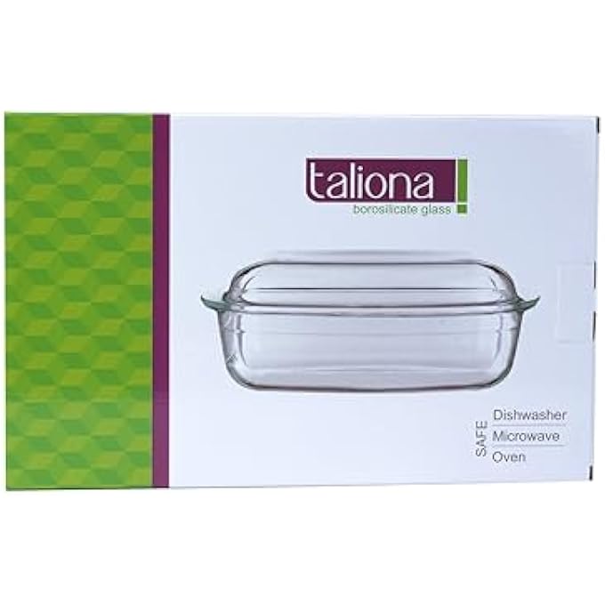 TALIONA Glass Rectangle Casserole With Lid 57 Liter Capacity - Image 3