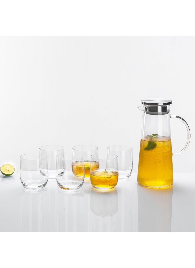 smart serve Smartserve High Borosilicate Glass Pitcher 1300ML Transparent Big Water Pitcher Jug with Strong Handle for Water Juice Ice Tea Milk  - Image 2