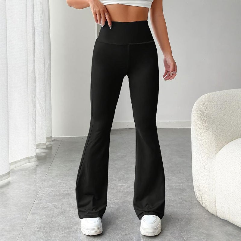 High Waist Yoga Casual Pants for plus Size Women Draping Wide Leg Bootcut Pants Tummy Control Slimming Casual Fashion Black  - Image 5
