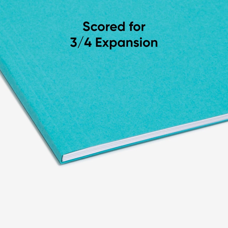 Smead Standard Hanging File Folders, 25 Count, Aqua Blue, 1/5-Cut Adjustable Tabs, Letter Size (64058) - Image 5