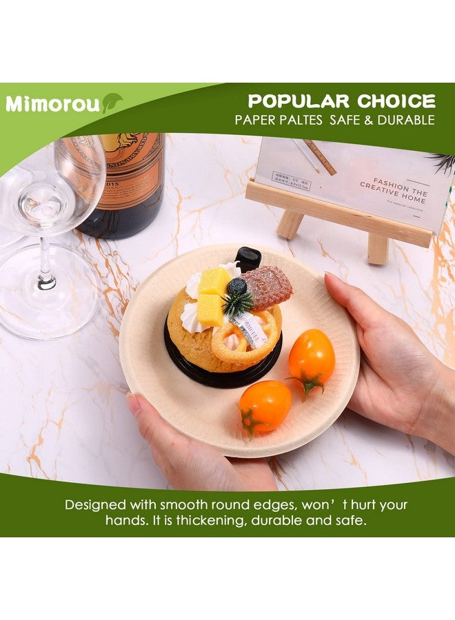 Mimorou 500 Counts Disposable Paper Plates Bulk Heavy Duty Sugarcane Brown Paper Plates Bulk Small Dessert Party Appetizer Cakes Restaurant Party Supplies (6 Inch) - Image 5