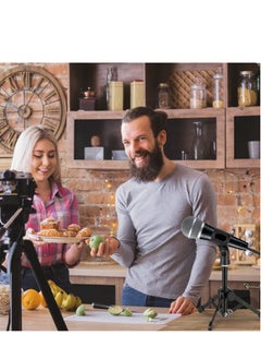 KASTWAVE Adjustable Microphone Stand, Portable Foldable Tripod with Mic Clip Holder, Suitable for Dynamic Microphone Like Shure SM58 PGA48 Samson Q2U Blue Yeti  - Image 5