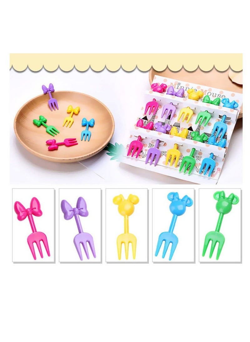 كابتن تيك Cartoon Food Fruits Picks Mini Dessert Forks Resin Toothpick Cutlery Set for Kids for Cake Dessert Pastry Party Supply - Image 1