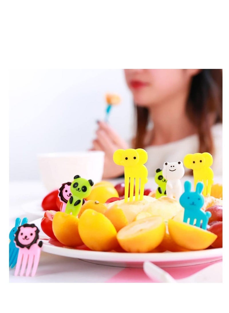 كابتن تيك Cartoon Food Fruits Picks Mini Dessert Forks Resin Toothpick Cutlery Set for Kids for Cake Dessert Pastry Party Supply - Image 2