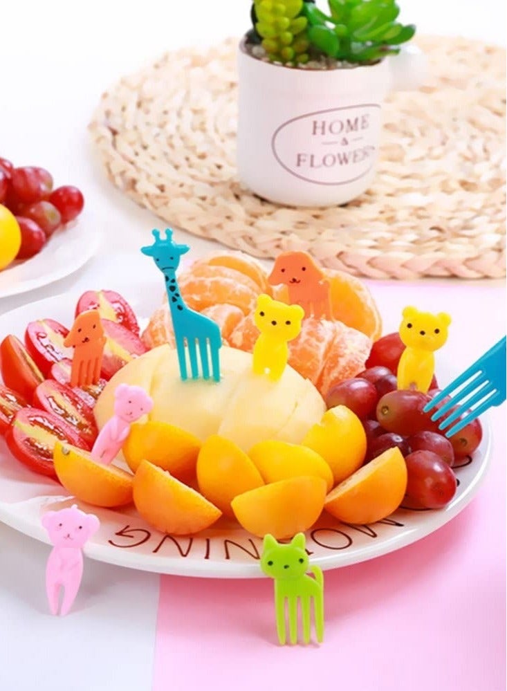 كابتن تيك Cartoon Food Fruits Picks Mini Dessert Forks Resin Toothpick Cutlery Set for Kids for Cake Dessert Pastry Party Supply - Image 4