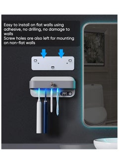 General UV Toothbrush Sanitiser Dryer Heated Fan Drying Function UVC-LED Toothbrush Cleaner Steriliser Holder Wall Mounted  - Image 5