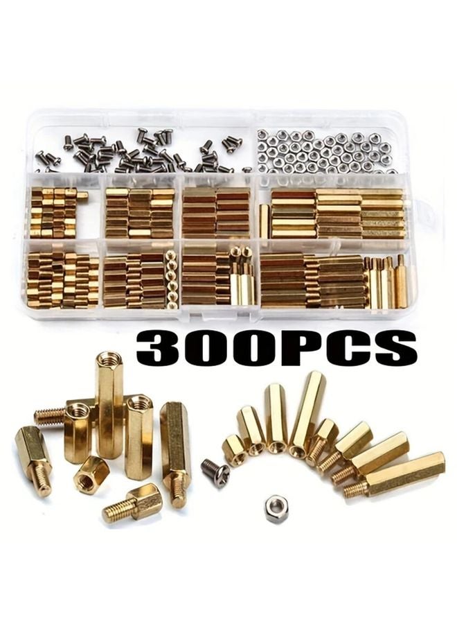 300pcs M2 Brass Hex Standoff Spacer Kit with Screws for PCB Automotive Home Decor - Image 1