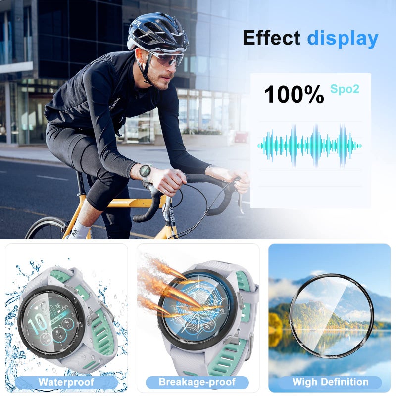 Suoman 2-Pack for Garmin Forerunner 265S Screen Protector, [Anti-Scratch] Ultra-thin High Definition Soft Screen Protective Film - Image 5