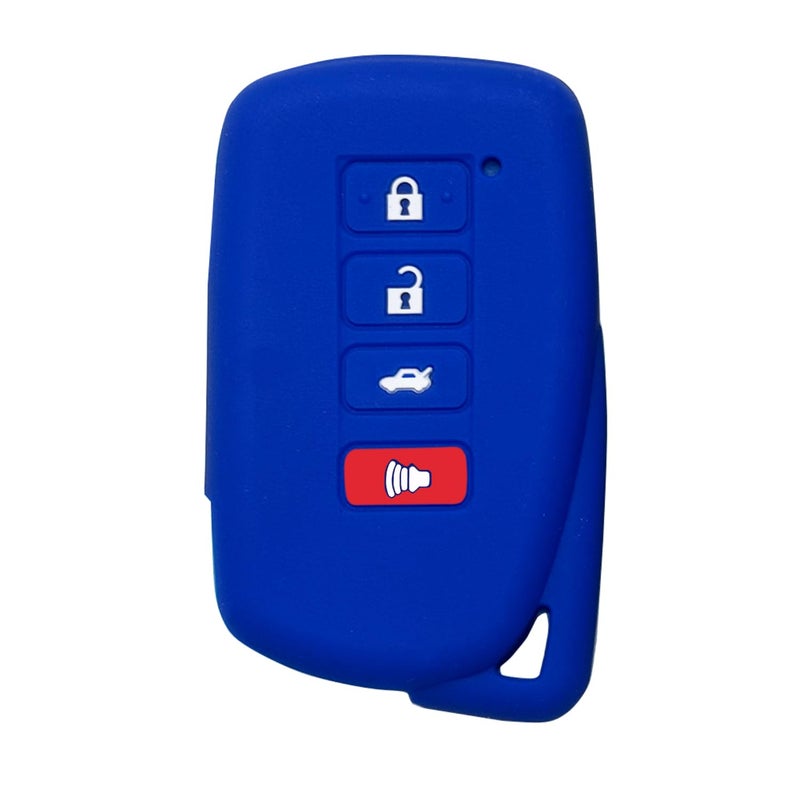 Key Fob Cover for Lexus ES 350 4 Buttons Silicone Key Fob Remote Case Fit for Lexus ES 350 300h GS 300 200t is 350 AWD 250 500 RX 450h 450hL 350L LX 570 NX 300h RCHYQ14FBA 8990453651 Blue