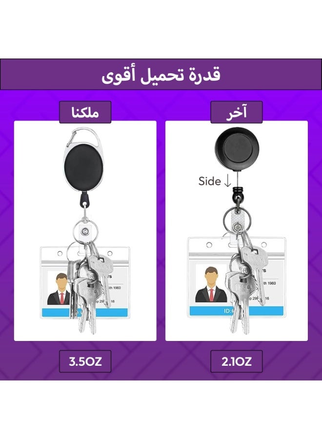 مكينت حاملان أفقيان لبطاقات الهوية مع مشابك | حامل بطاقات بلاستيكي متين للمكاتب والعمل والفعاليات وبطاقات الأسماء وبطاقات هوية الموظفين - Image 5
