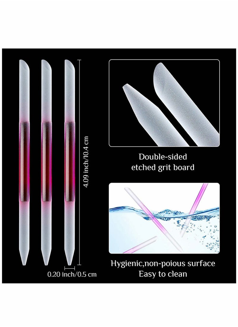 Generic - 6-Piece Glass Cuticle Pusher Set - Double-Sided Trimmer & Filing Tool for Nail Salons, Home Manicures, Perfect for Women & Girls - Image 1