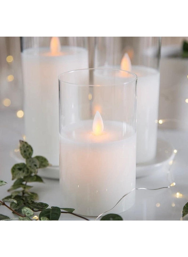 مادو جاليري مجموعة مزهريات أسطوانية زجاجية من مادو جاليري، مكونة من ٤ قطع، حاملات زهور وشموع مزخرفة للمنزل أو حفل الزفاف | تتوفر خيارات الشموع العائمة والأعمدة (اشترِها مع عبوة من ٤ قطع من الشموع البلاستيكية العمودية) - Image 2