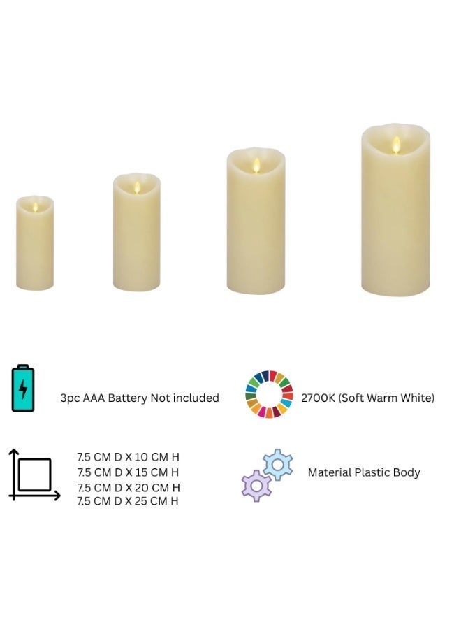 مادو جاليري مجموعة مزهريات أسطوانية زجاجية من مادو جاليري، مكونة من ٤ قطع، حاملات زهور وشموع مزخرفة للمنزل أو حفل الزفاف | تتوفر خيارات الشموع العائمة والأعمدة (اشترِها مع عبوة من ٤ قطع من الشموع البلاستيكية العمودية) - Image 4